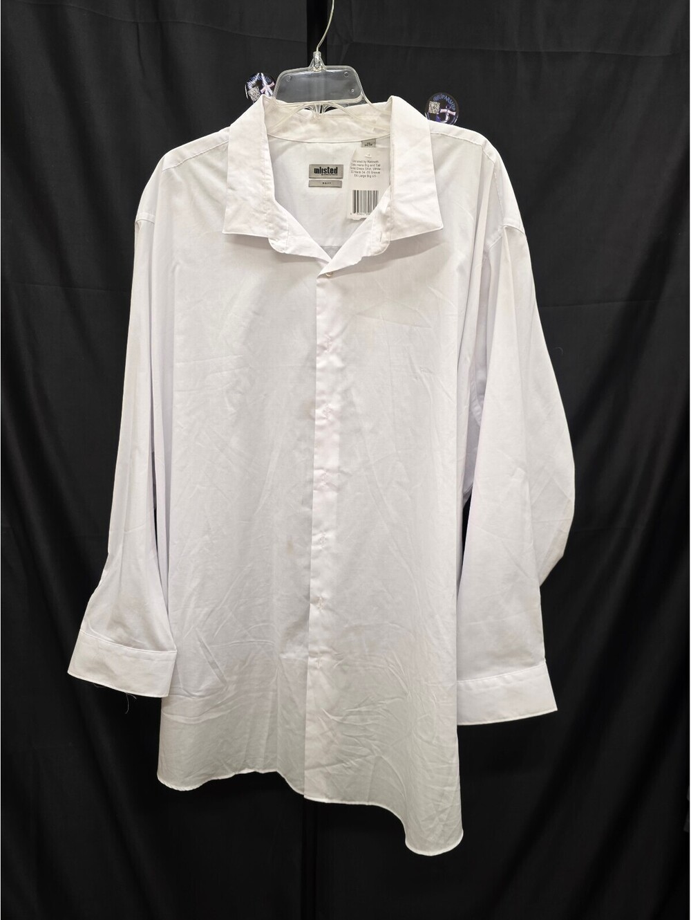 UNLISTED BY KENNETH COLE MEN’S SOLID DRESS SHIRT WHITE 22 NECK 34‑35 5X‑BIG